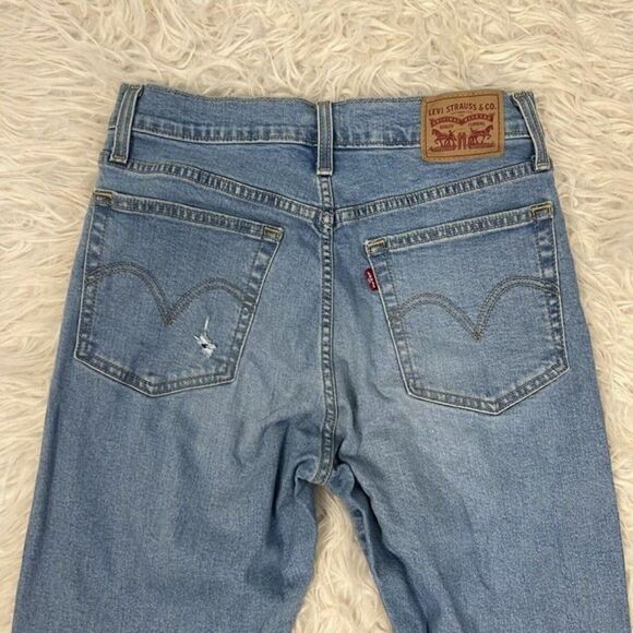 Levi’s Jeans Womens Size 30 Blue Wedgie Skinny Stretch Denim Ripped Distressed - Picture 10 of 10